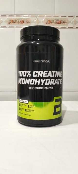 Bote vacío de creatina BioTechUSA 1000g con dosifi