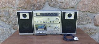 Radio Cassette Contec Portátil Plateada Y Funciona