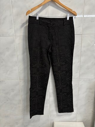 Pantalones Negros Estampados Talla 38