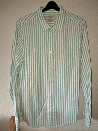 Camisa a rayas Celopman verde y blanca