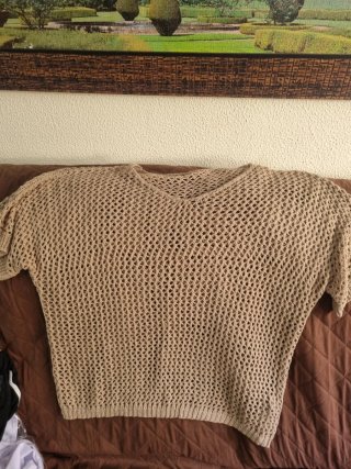 Jersey de punto calado beige