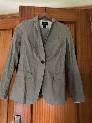 Traje Mango Suit Gris 100% Algodón