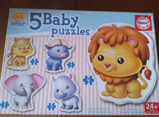 2 Puzzles de Set de 5 Puzzles Baby Educa: animales