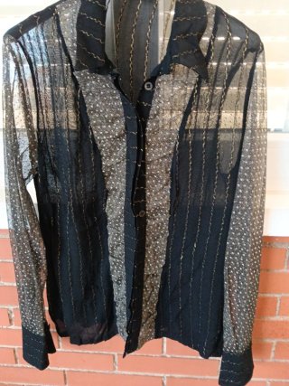 Blusa Transparente Negra Talla 40