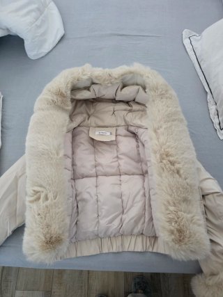 Chaqueta de pelo beige INAS Talla M