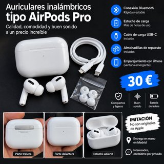 Auriculares inalámbricos tipo AirPods Pro