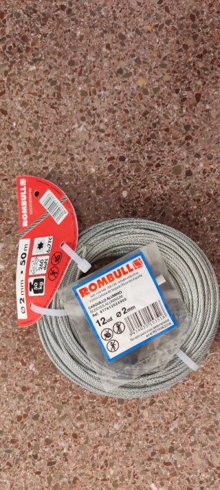 Bobina de Cable de Acero Rombull 2mm 45m