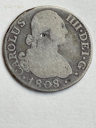 Moneda de plata Carlos IV 1808 / 2 Reales