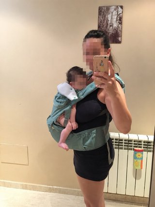 Mochila portabebés ergonómica verde