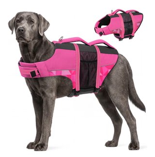 Chaleco Salvavidas para Perro Rosa y Negro
