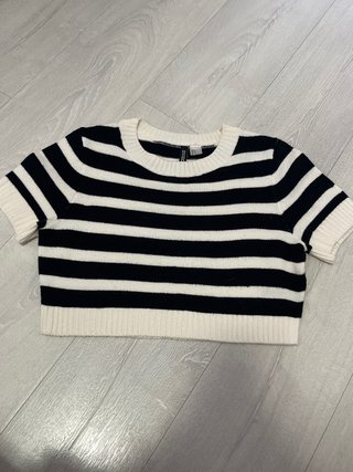 Jersey corto a rayas blanco y negro