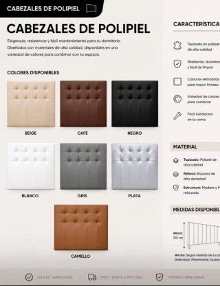 Cabezal de Cama en Polipiel Tenemos más madida