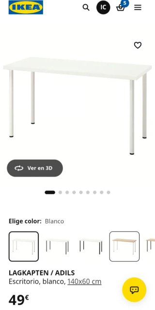 Escritorio Ikea Lagkapten / Adils Blanco