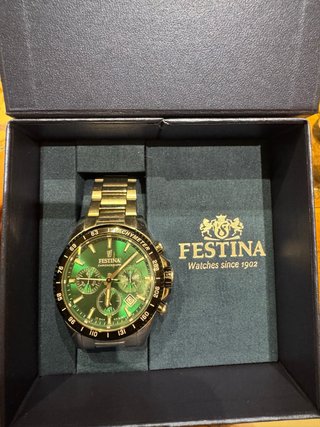 Reloj Festina Cronógrafo Verde y Plateado