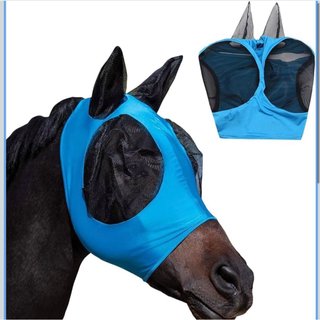 Máscara Antimoscas para Caballo Azul