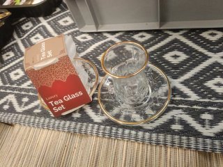 6 Set de Vasos de Té con Plato
