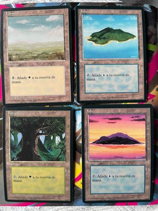 4 Cartas de Tierra Magic 4ª Edición Borde Negro