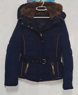 Chaqueta Plumas Zara Azul Marino