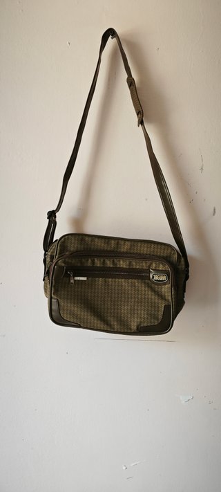 Borsa a tracolla Jaguar marrone e verde oliva