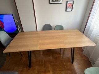 Mesa de comedor extensible de madera