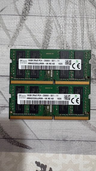 2 Memorias RAM 16GB DDR4 Portátil SK Hynix