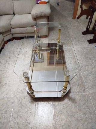 Set di tavoli in vetro e metallo