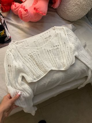 Top de punto blanco