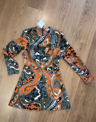Vestido Zara Estampado Vintage Años 70