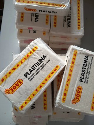 15 Pastillas de Plastilina Jovi Blanca Grande