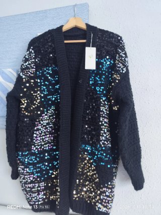 Chaqueta de punto con lentejuelas