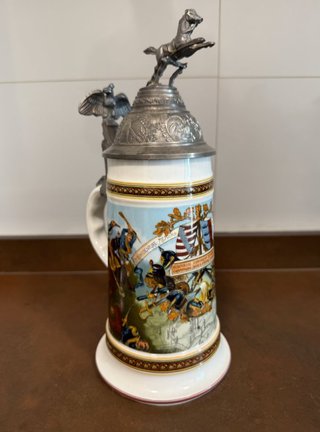 Jarra de caballería franco-prusiana con litofanía