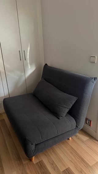 Sillón cama individual gris antracita