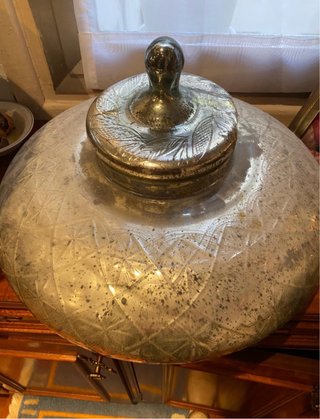 Objeto decorativo de cristal plateado