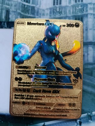 Carta Pokémon Mewtwo GX Dorada Réplica