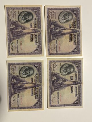 4 Billetes de 100 Pesetas de 1928