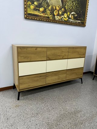 Aparador Blanco y Madera Cambria
