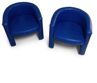 Set di 2 Poltrone Blu Marina
