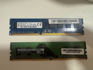 2 Módulos Memoria RAM (8GB y 4GB)
