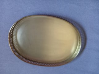 Bandeja Ovalada Metálica Dorada