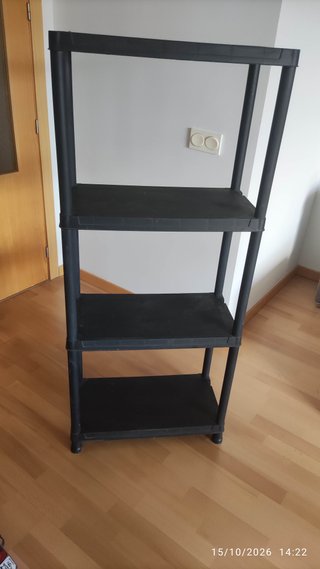 Estantería de Resina Negra 138x59x30 cm