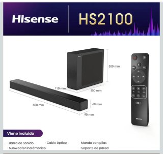 Barra de Sonido Hisense HS2100 2.1 240W
