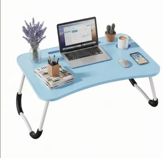 Mesa Plegable para Cama o Sofá Azul 50 x 30 cm