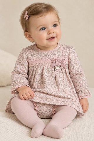 Vestido de invierno con braguita para bebé
