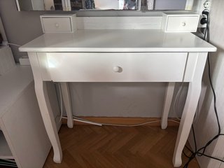 Tocador de Maquillaje Blanco con Espejo