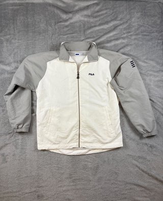 Chaqueta Cortavientos Fila Blanca y Gris