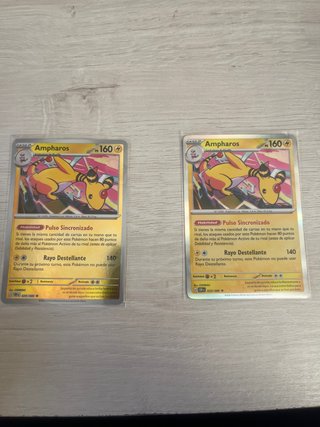 2 Cartas Pokémon Ampharos Holo y Reverse Holo