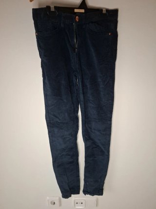 Pantalón Azul Talla S Corduroi /pana