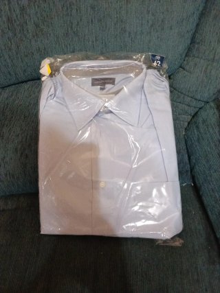 Camisa Manga Corta azul Basics Talla 42