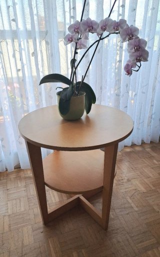 Mesita Auxiliar Redonda de Madera