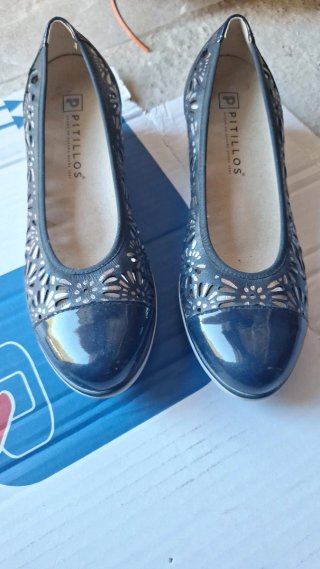 Zapatos Pitillos Azul Marino T.39